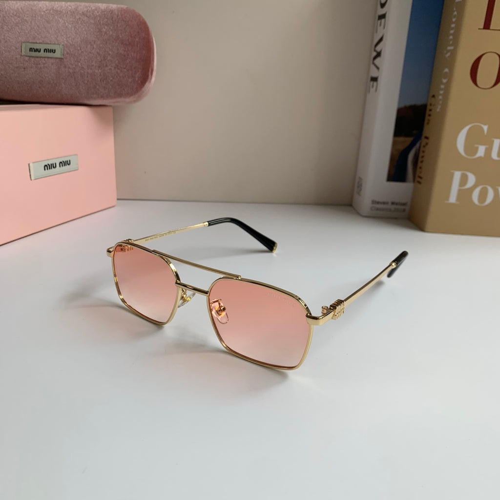 Miu Miu Metal Fashion Gold Lens Sunglasses for Men & Women - detail image 2