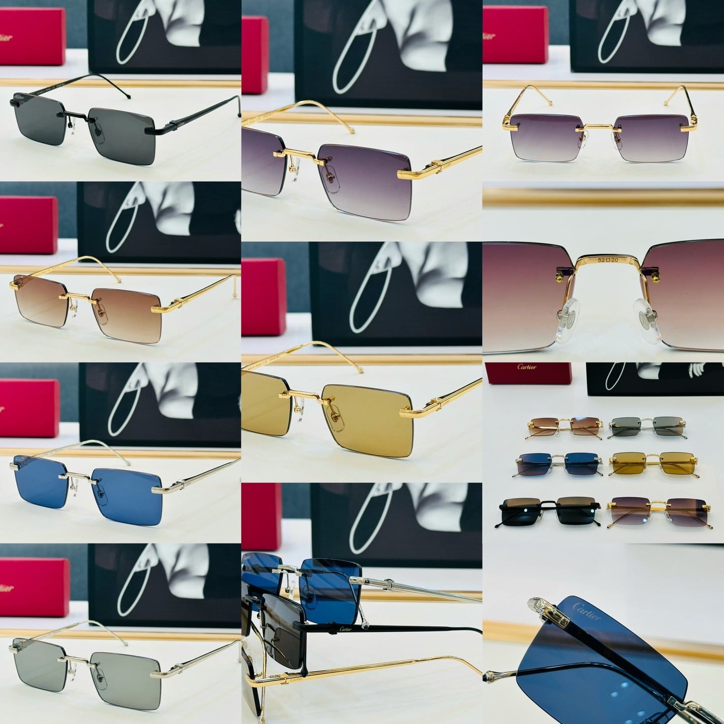 Cartier CT0019O Fashion Black Lens Sunglasses for Men & Women - detail image 5