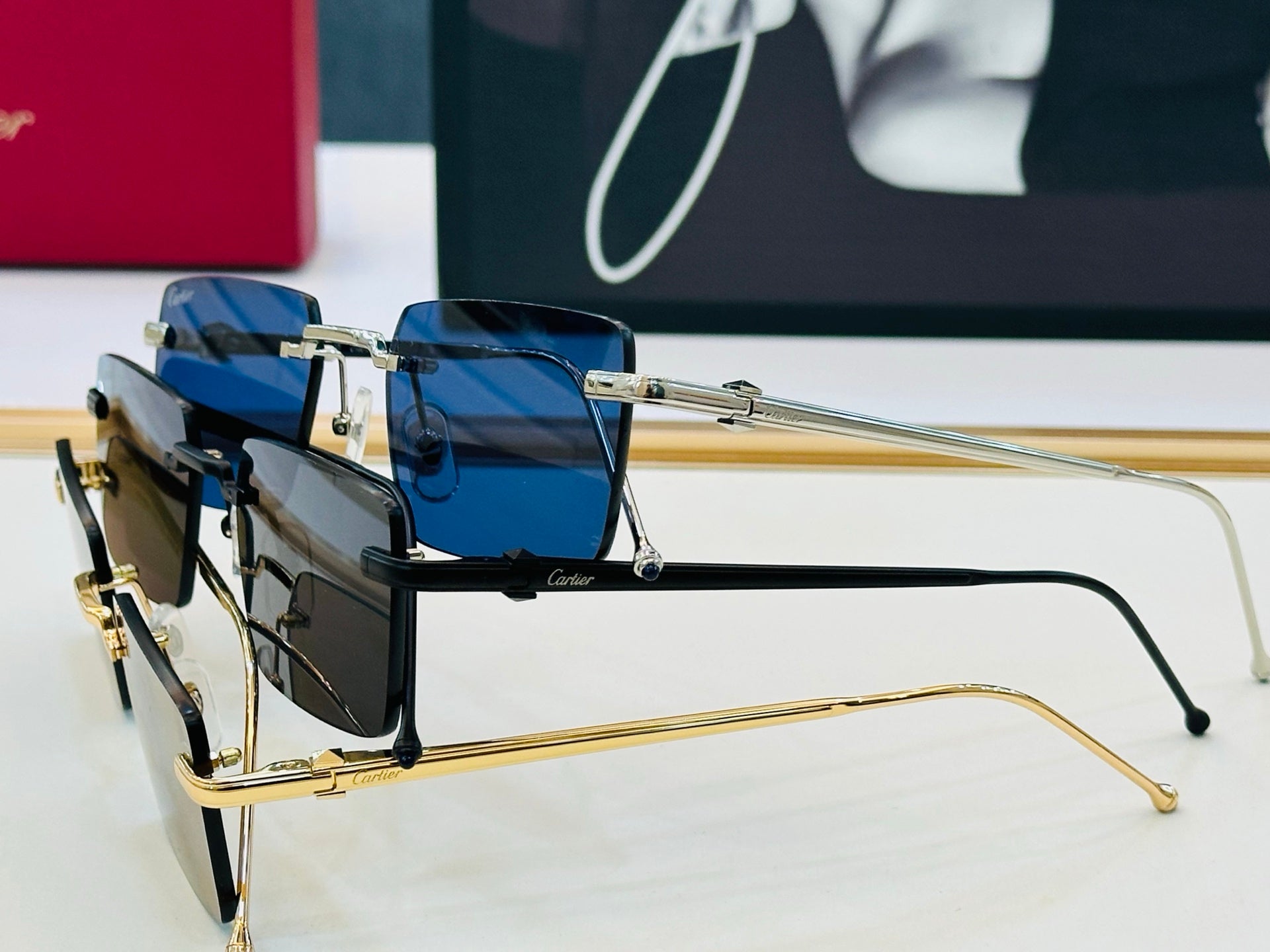 Cartier CT0019O Fashion Black Lens Sunglasses for Men & Women - detail image 3