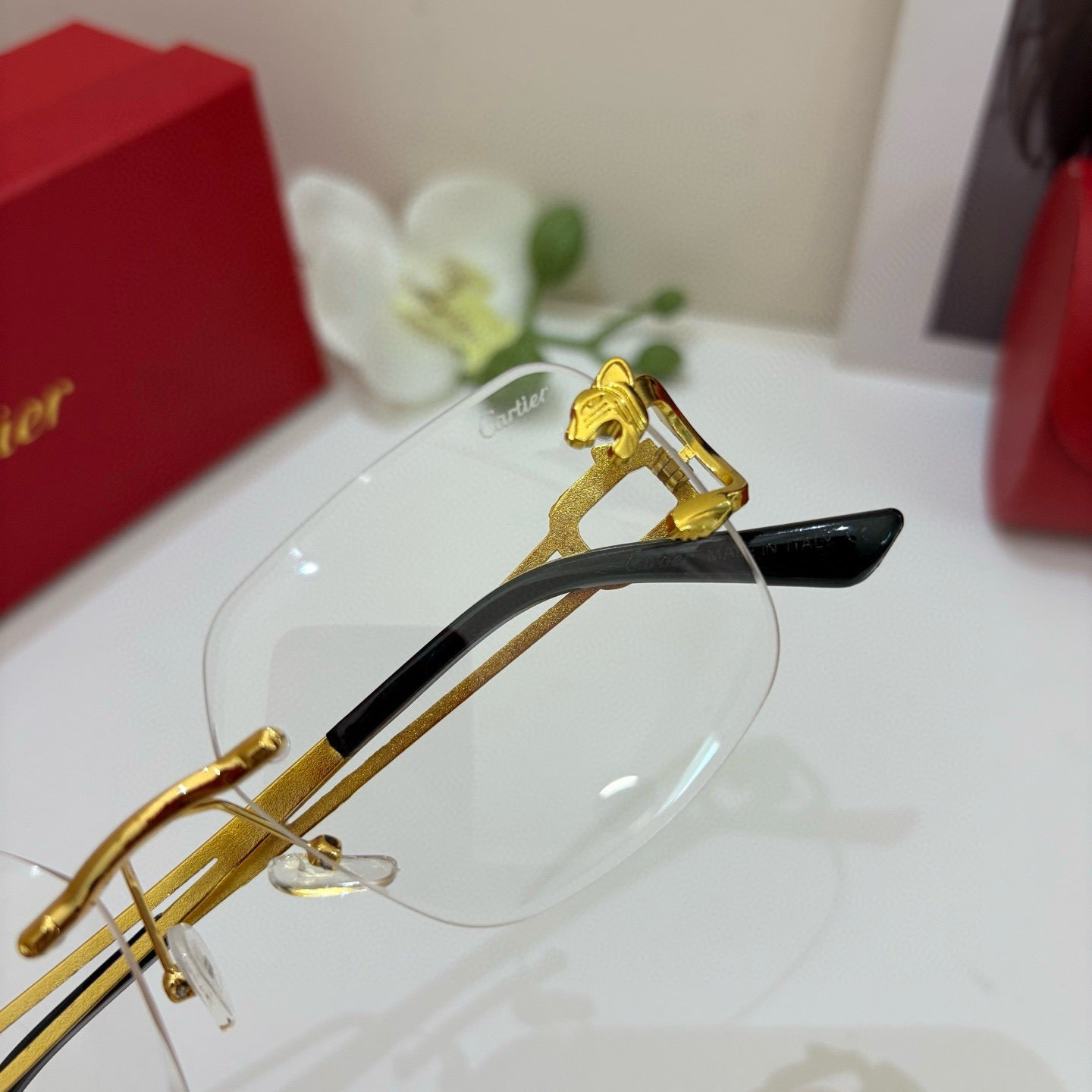 Cartier Fashion Orange Lens Sunglasses for Men & Women - 382768 - detail image 3