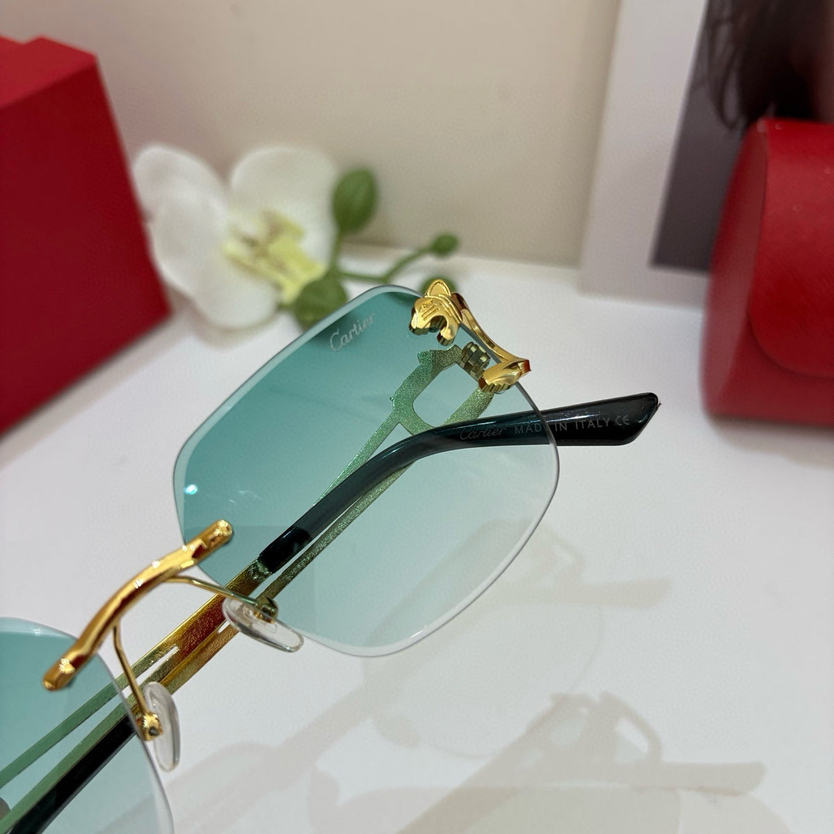 Cartier Fashion Green Lens Sunglasses for Men & Women - 382769