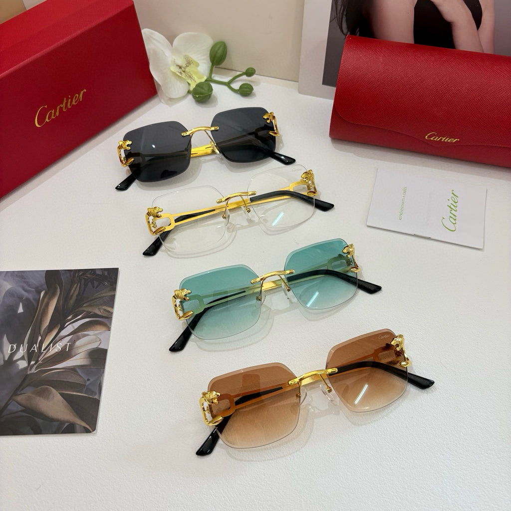 Cartier Fashion Green Lens Sunglasses for Men & Women - 382769 - detail image 2