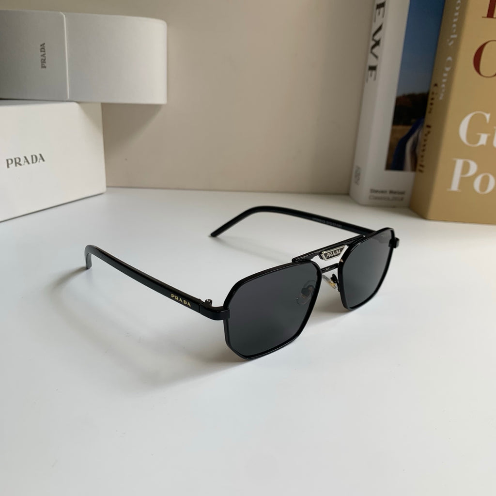 Prada Metal Fashion Silver Lens Sunglasses for Men & Women - 487106