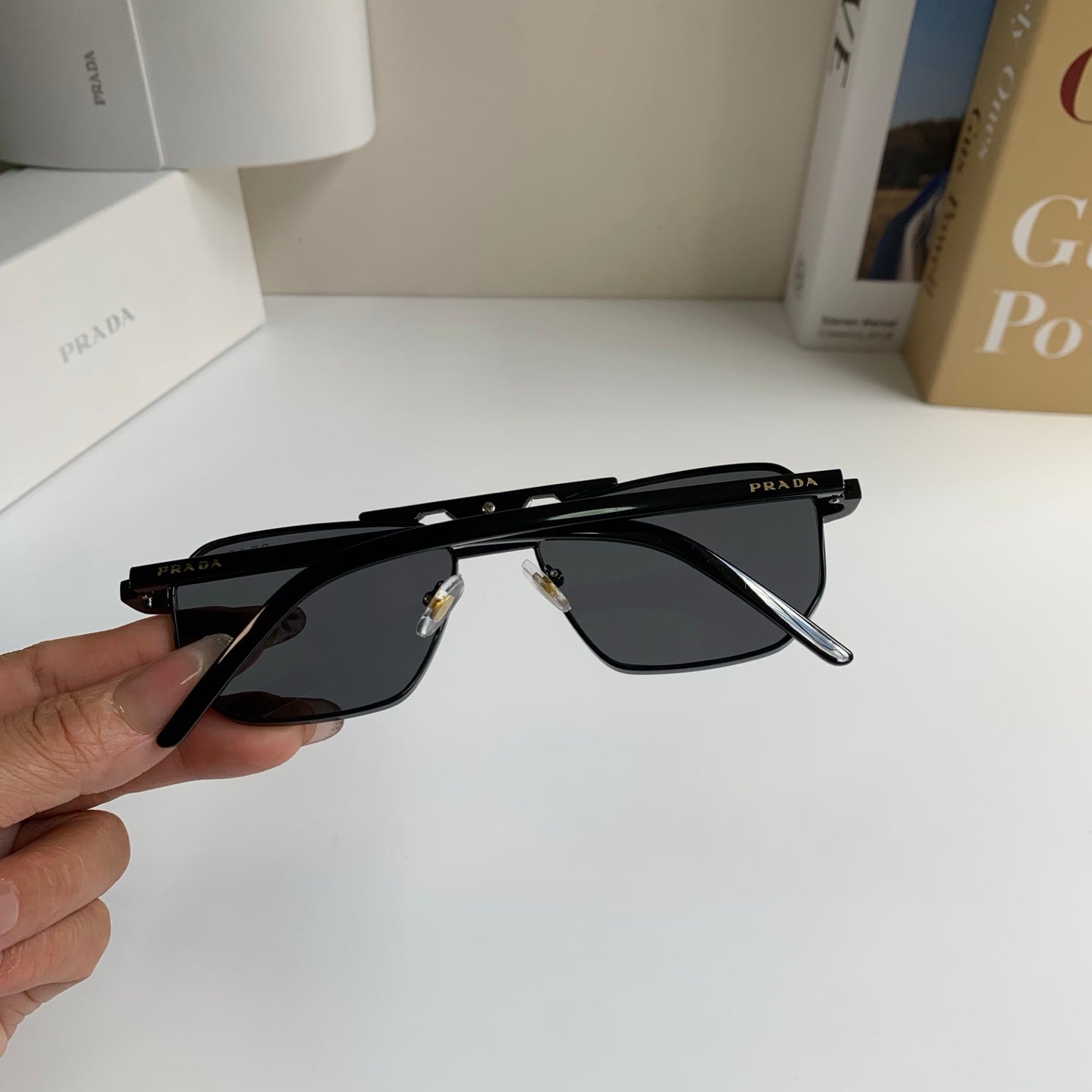 Prada Metal Fashion Silver Lens Sunglasses for Men & Women - 487106 - detail image 6