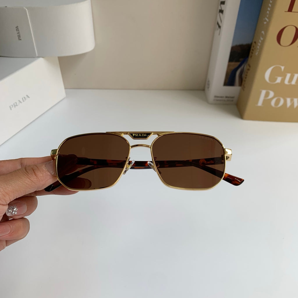 Prada Metal Fashion Brown Lens Sunglasses for Men & Women - detail image 3