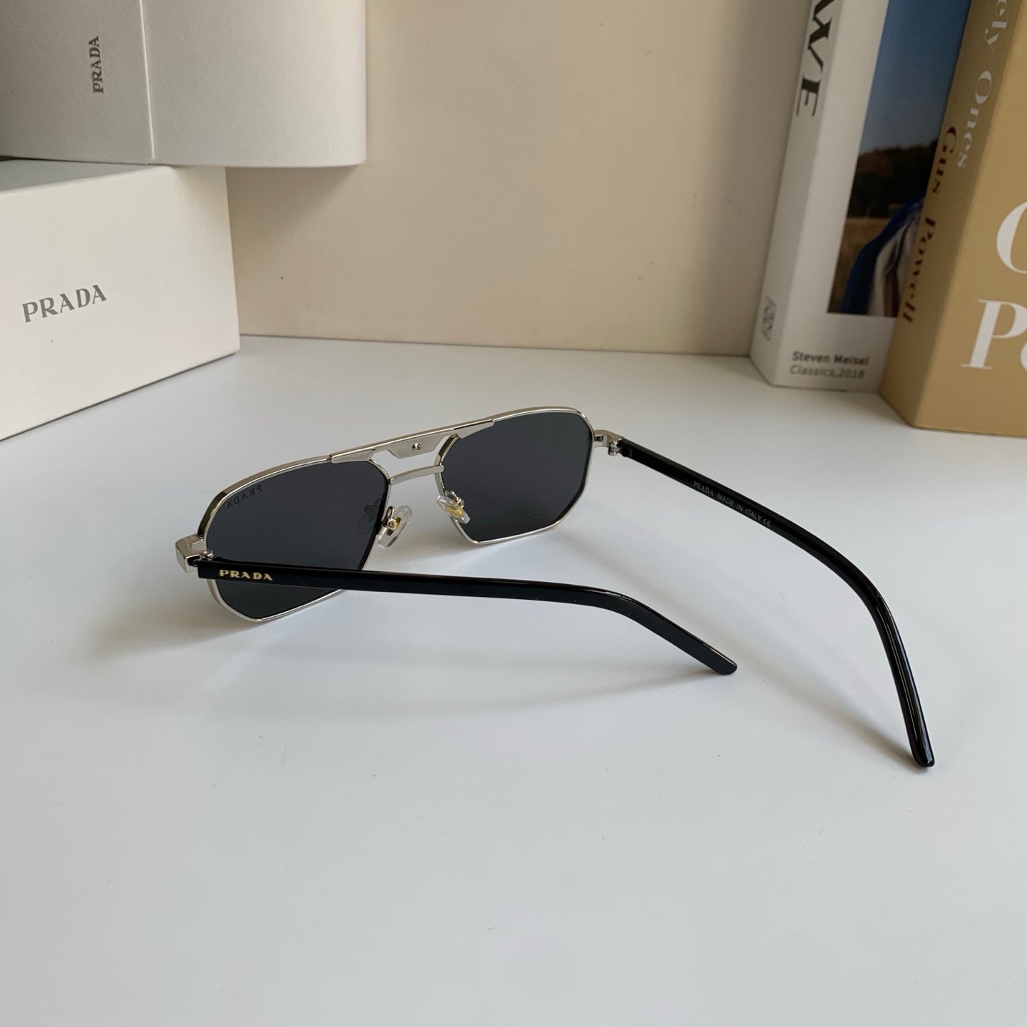 Prada Metal Fashion Silver Lens Sunglasses for Men & Women - 487108 - detail image 6