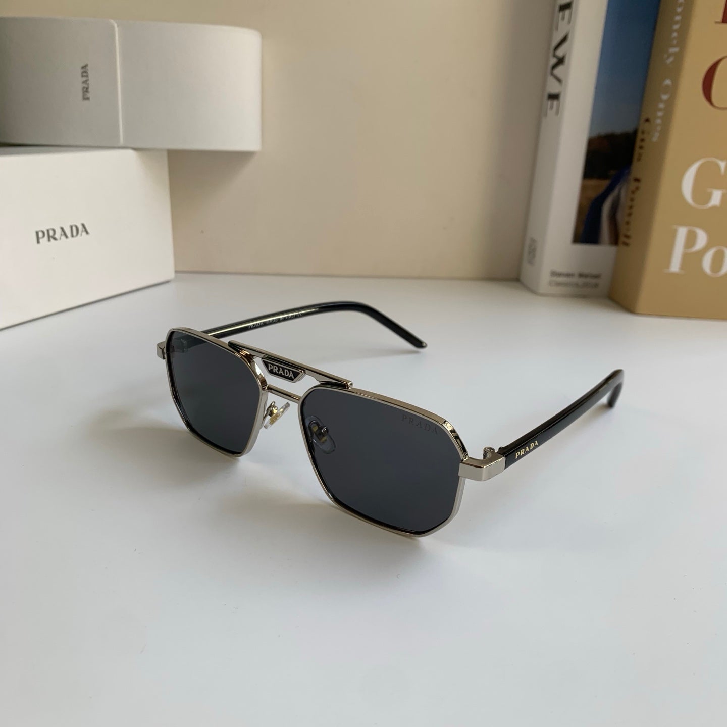 Prada Metal Fashion Silver Lens Sunglasses for Men & Women - 487108 - detail image 2