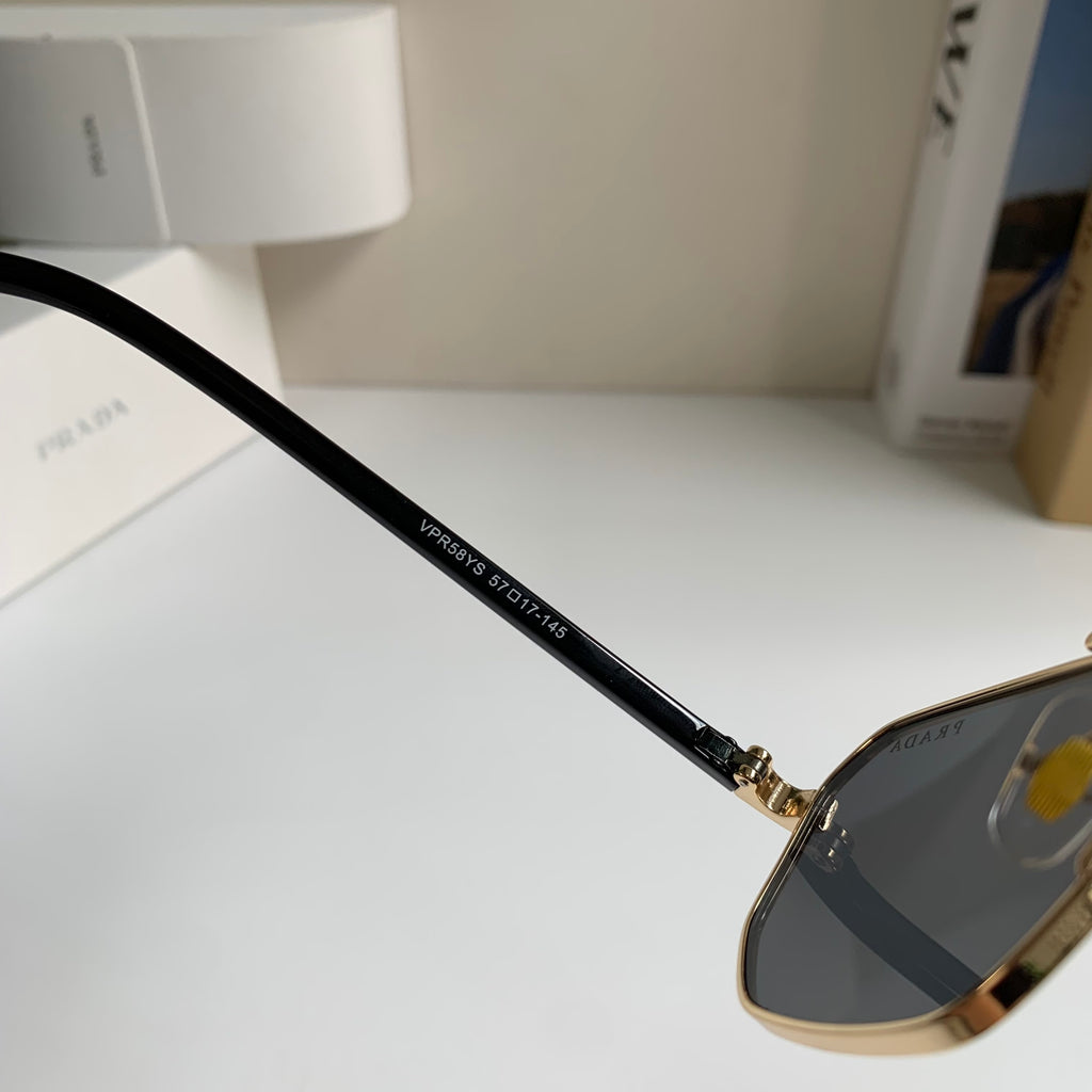 Prada Metal Fashion Silver Lens Sunglasses for Men & Women - detail image 6