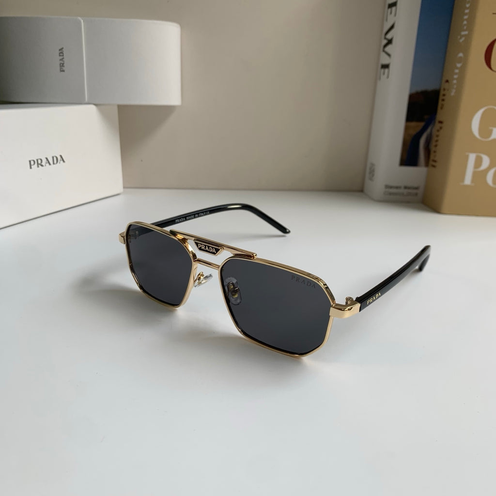 Prada Metal Fashion Silver Lens Sunglasses for Men & Women - detail image 2