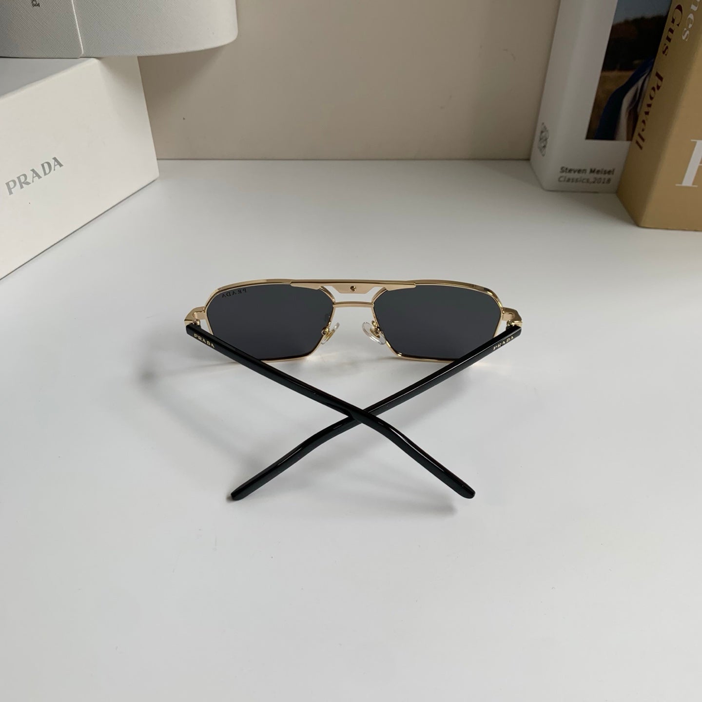 Prada Metal Fashion Silver Lens Sunglasses for Men & Women - 382597 - detail image 8