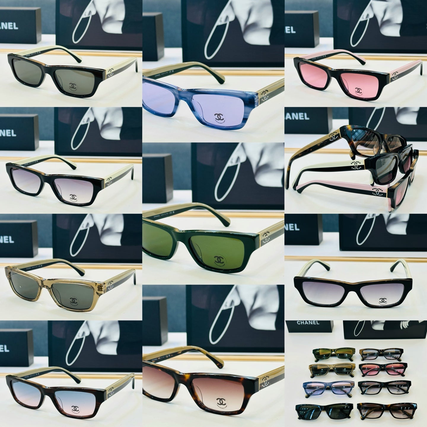 Chanel CH5561B Fashion Blue Lens Sunglasses for Men & Women - detail image 8
