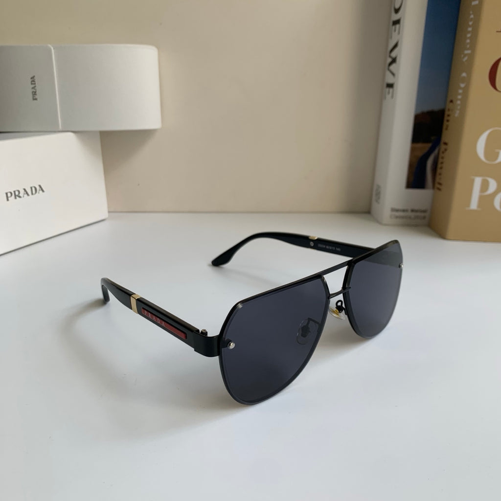 Prada Metal Aviator Silver Lens Sunglasses for Men & Women - 487130