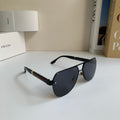 Prada Metal Aviator Silver Lens Sunglasses for Men & Women - 398879