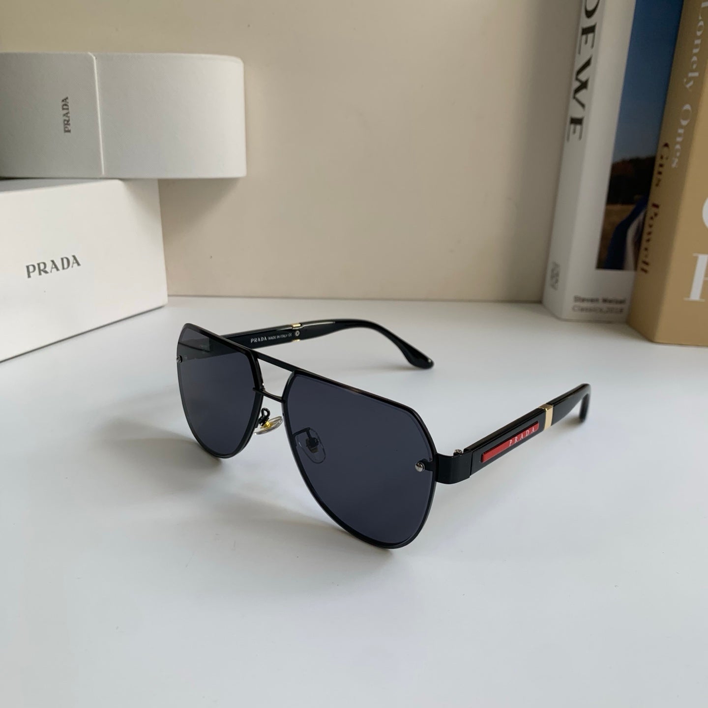 Prada Metal Aviator Silver Lens Sunglasses for Men & Women - 487130 - detail image 2