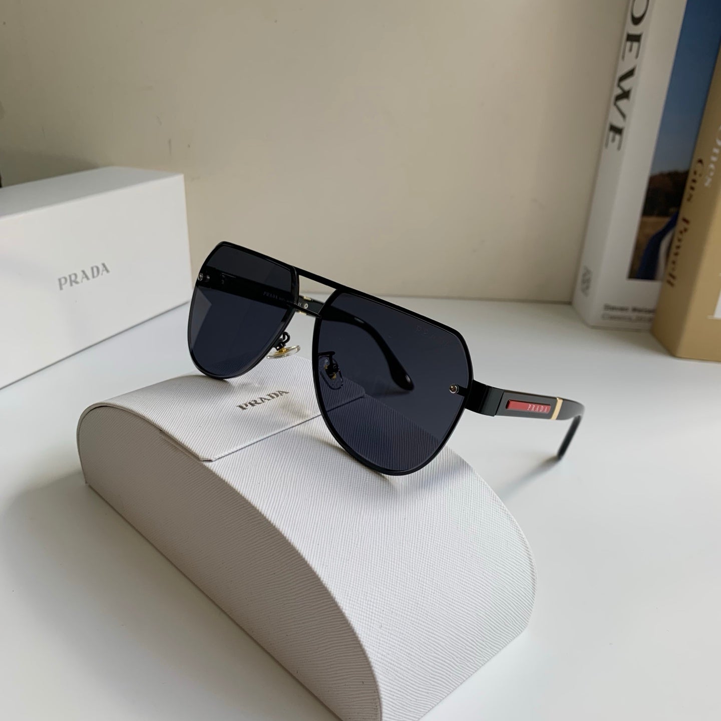 Prada Metal Aviator Silver Lens Sunglasses for Men & Women - 398879 - detail image 4