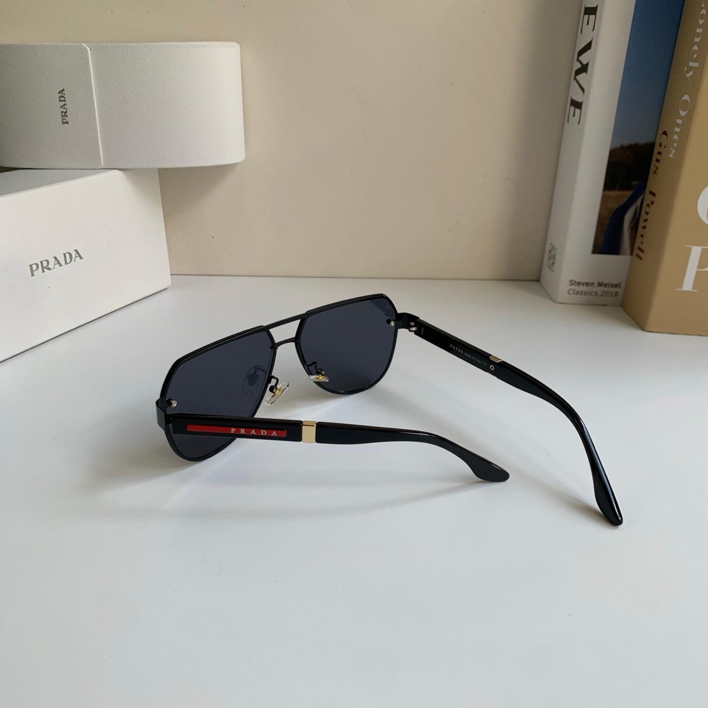 Prada Metal Aviator Silver Lens Sunglasses for Men & Women - 487130 - detail image 6