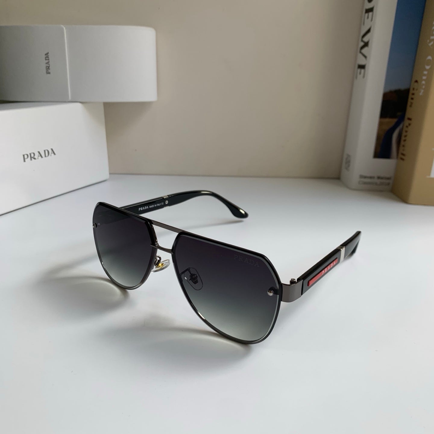 Prada Metal Aviator Silver Lens Sunglasses for Men & Women - 398880 - detail image 2