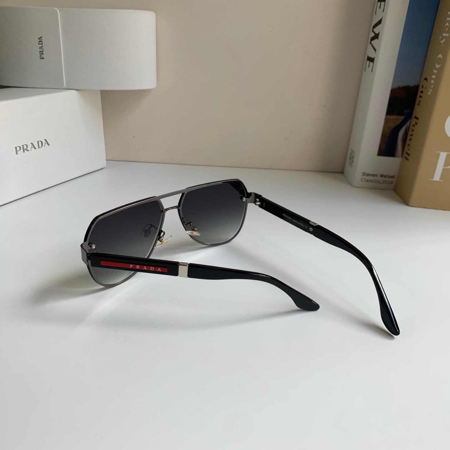 Prada Metal Aviator Silver Lens Sunglasses for Men & Women - 487131 - detail image 6