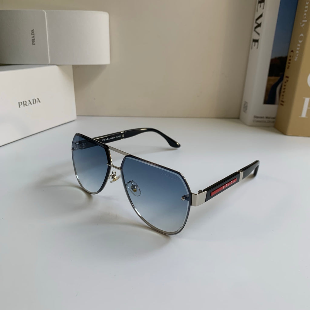 Prada Metal Aviator Silver Lens Sunglasses for Men & Women - 398881 - detail image 2