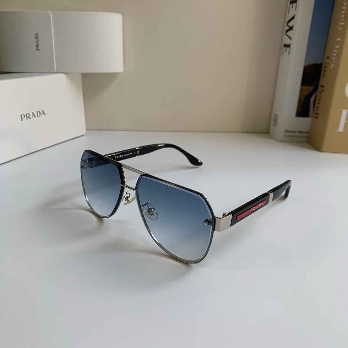 Prada Metal Aviator Silver Lens Sunglasses for Men & Women - 398881 - detail image 2