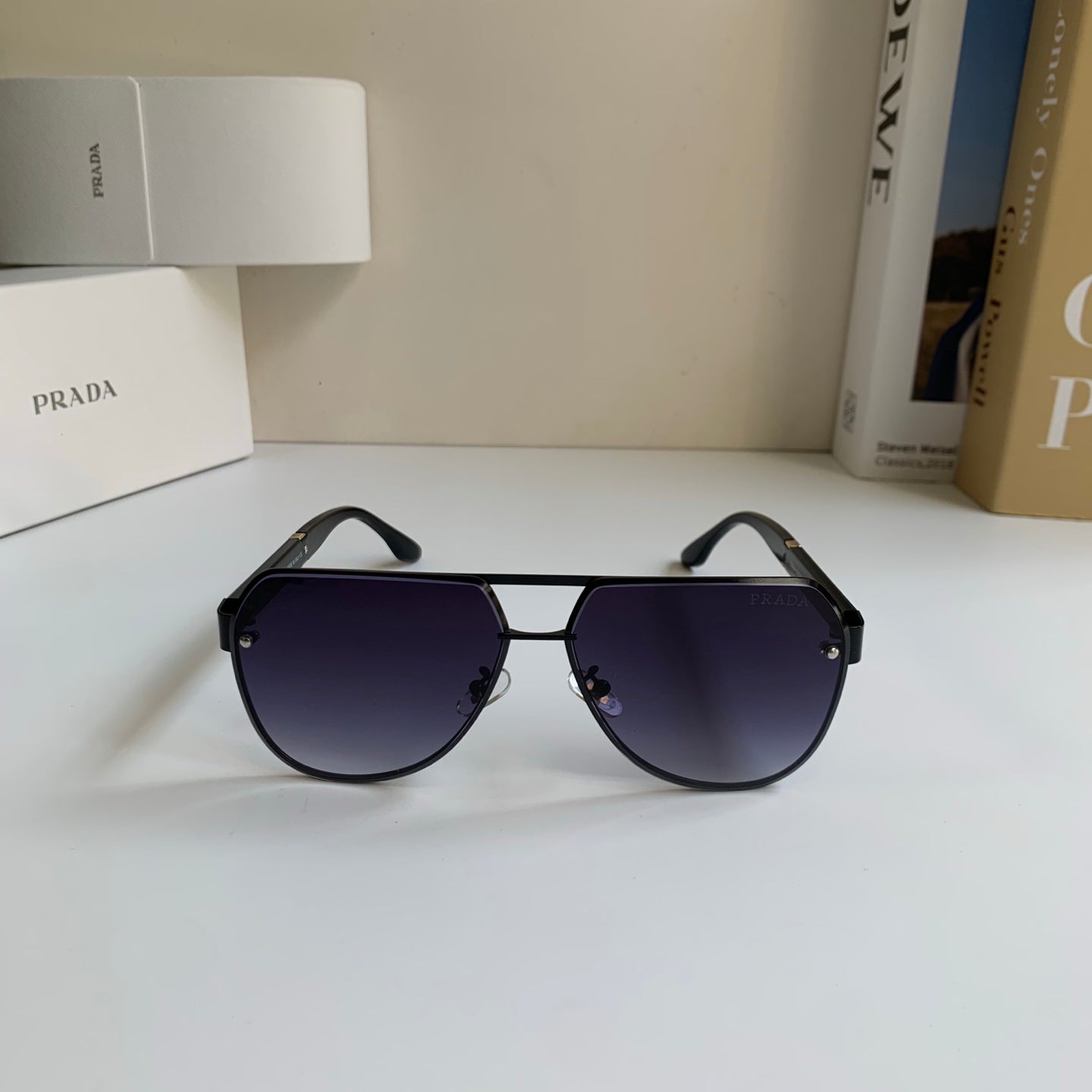 Prada Metal Aviator Silver Lens Sunglasses for Men & Women - 398882 - detail image 3