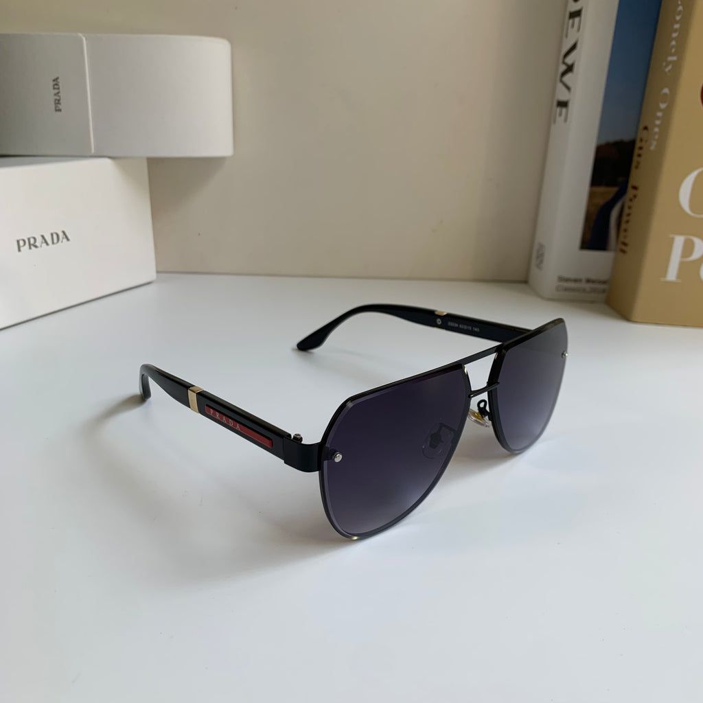 Prada Metal Aviator Silver Lens Sunglasses for Men & Women - 487133