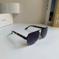 Prada Metal Aviator Silver Lens Sunglasses for Men & Women - 398882
