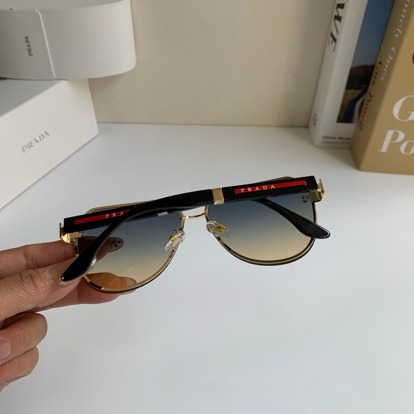 Prada Metal Aviator Silver Lens Sunglasses for Men & Women - 398883 - detail image 7