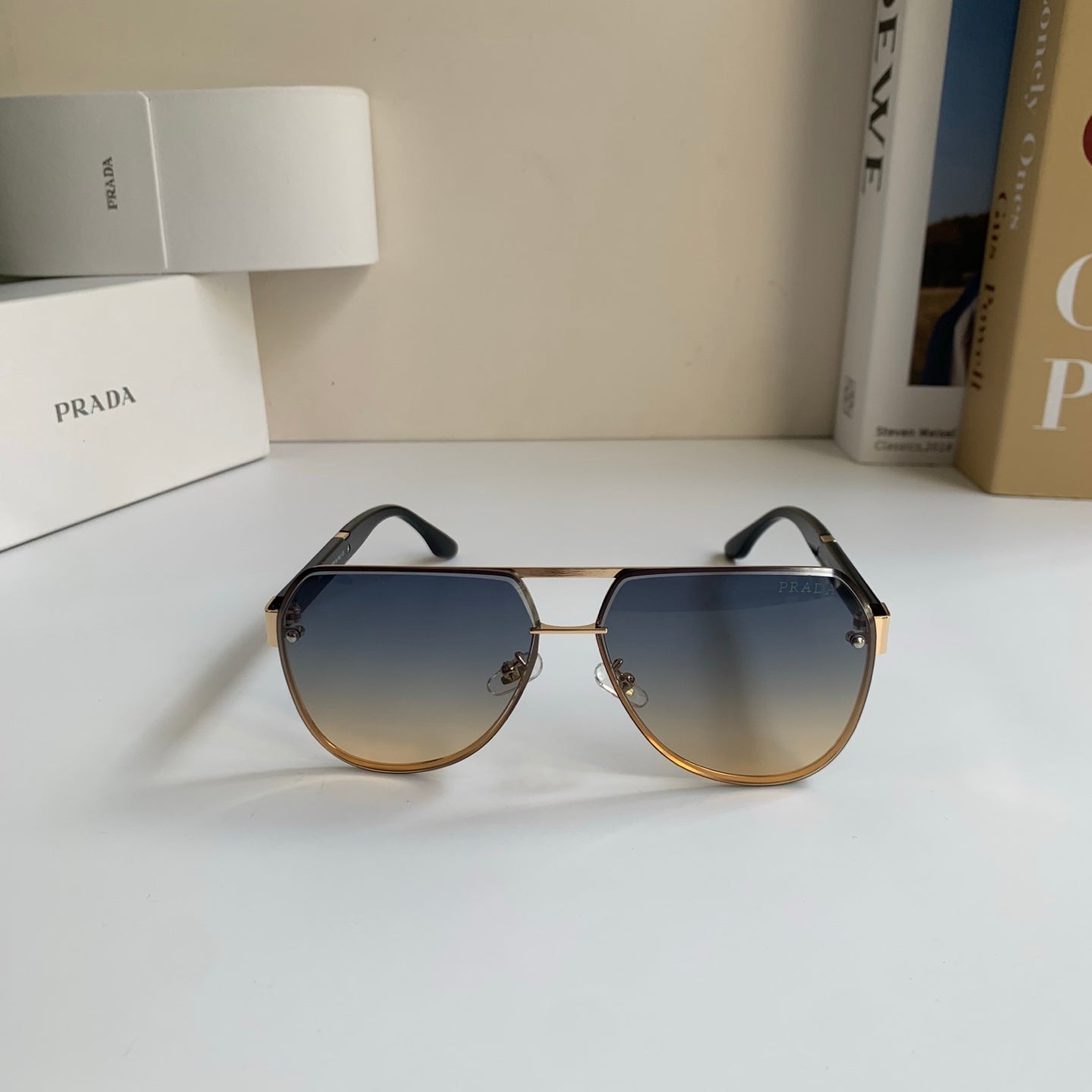 Prada Metal Aviator Silver Lens Sunglasses for Men & Women - 487134 - detail image 5