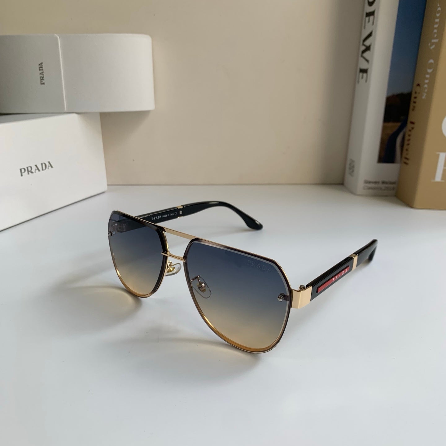Prada Metal Aviator Silver Lens Sunglasses for Men & Women - 398883 - detail image 2