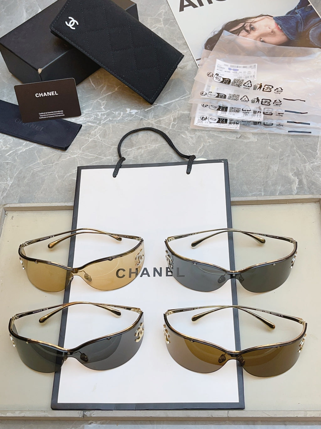 Chanel CH9582 Fashion Orange Lens Sunglasses for Men & Women - detail image 9