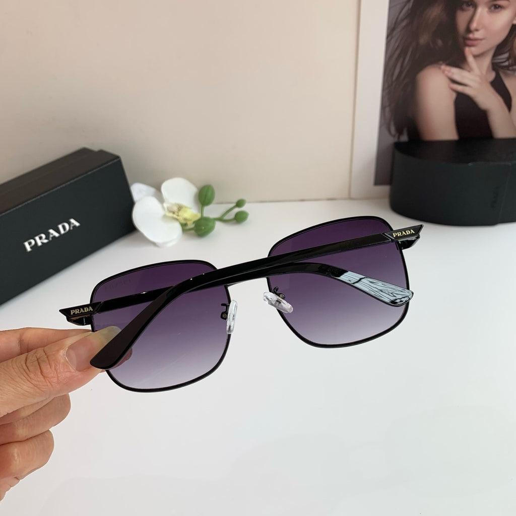 Prada Metal Square Black Lens Sunglasses for Men & Women - 398914 - detail image 4