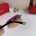 Cartier Lightweight Rimless Purple Lens Sunglasses for Men & Women - 399000