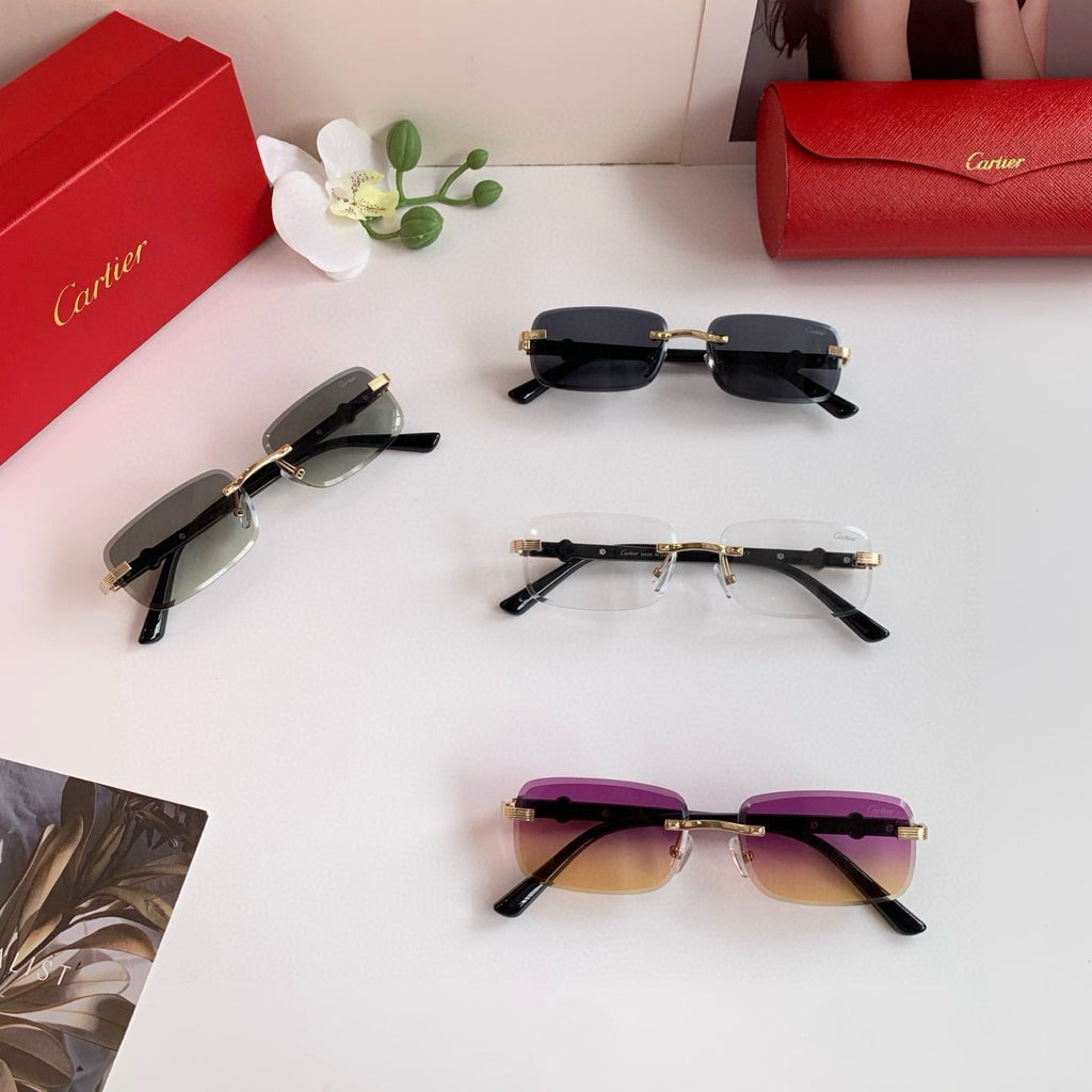 Cartier Lightweight Rimless Purple Lens Sunglasses for Men & Women - 399000 - detail image 3