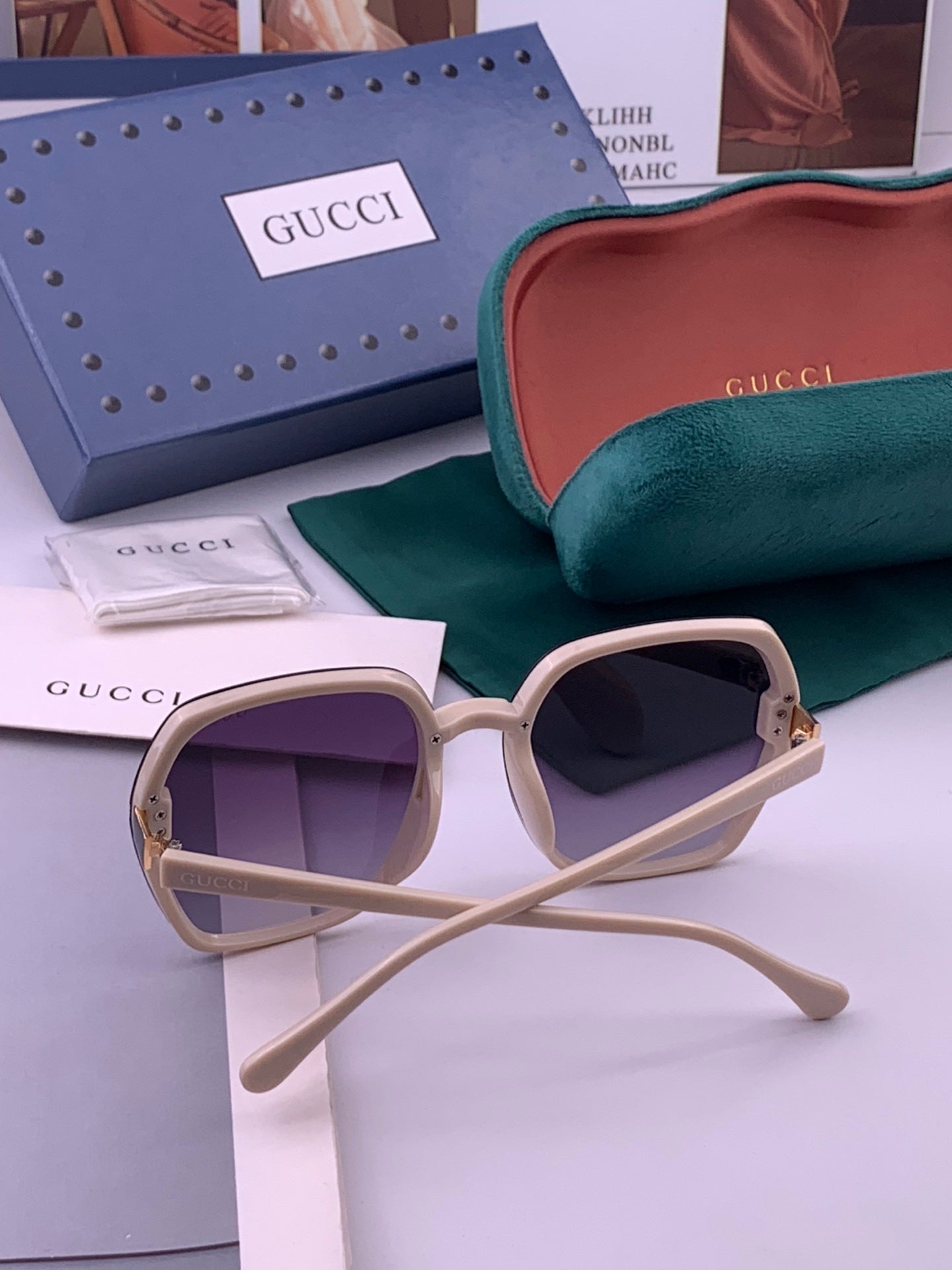 Gucci G313 Square Gold Lens Sunglasses for Men & Women - 398349 - detail image 5