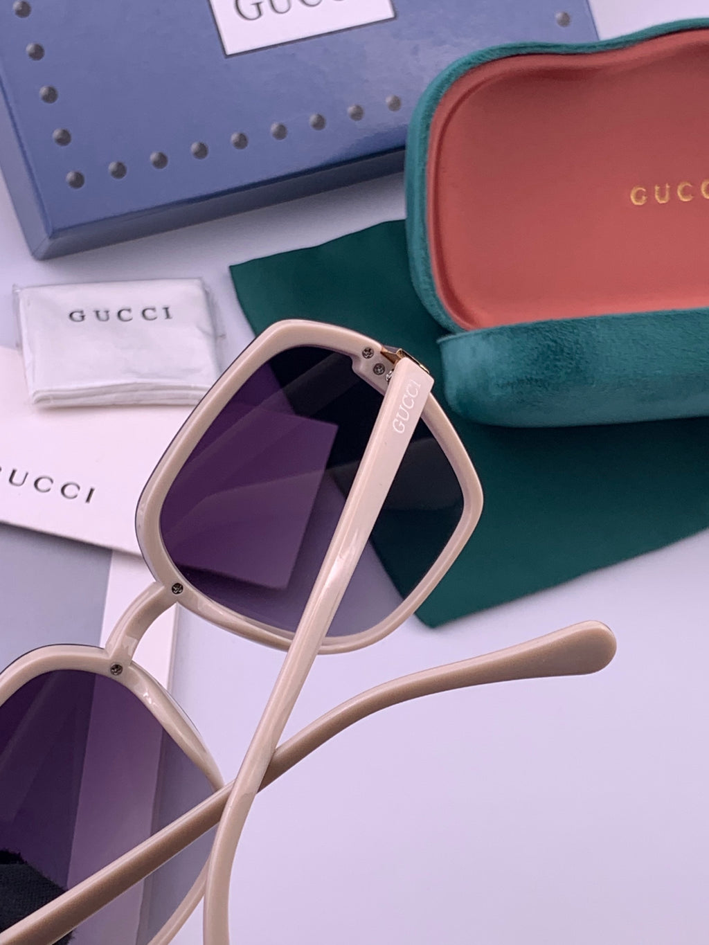 Gucci G313 Square Gold Lens Sunglasses for Men & Women - 398349 - detail image 7