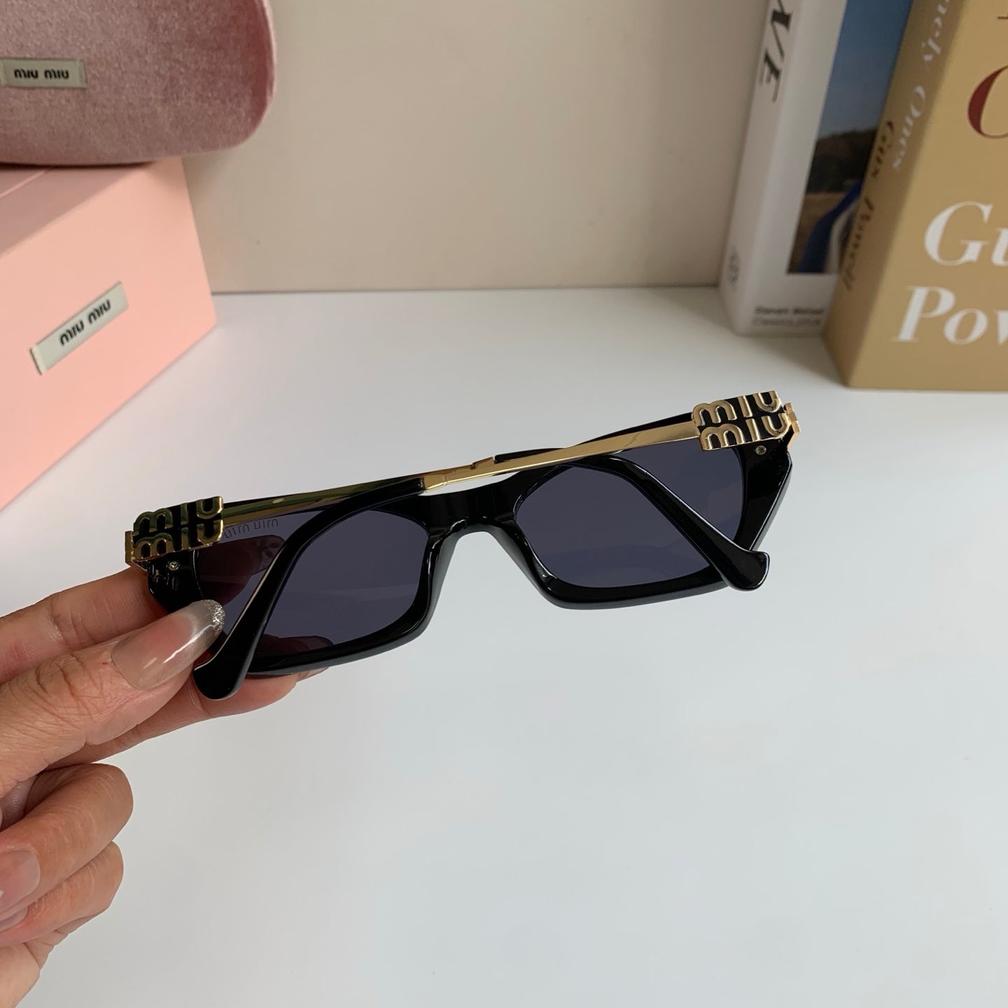 Miu Miu Cat-Eye Silver Lens Sunglasses for Men & Women - detail image 7