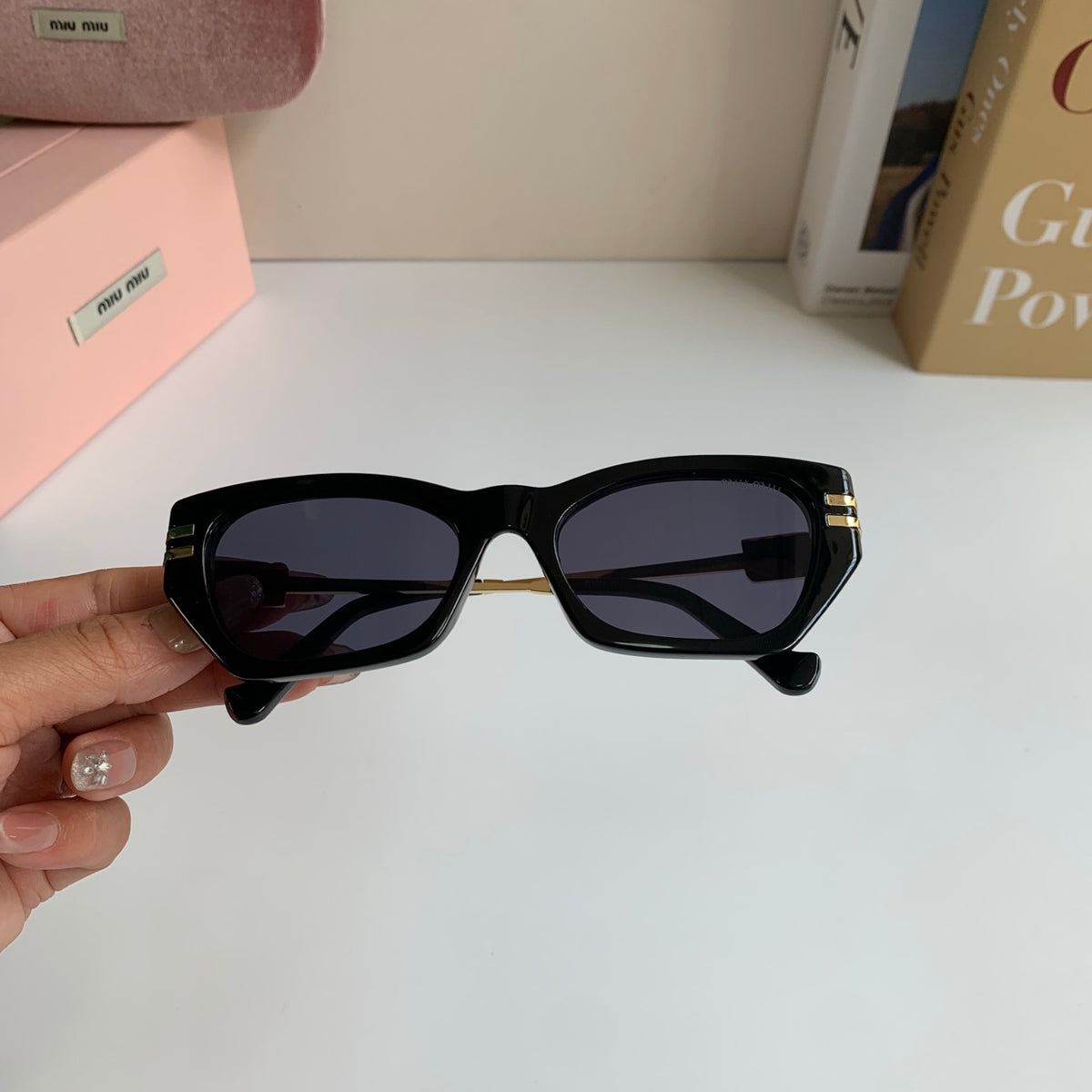 Miu Miu Cat-Eye Silver Lens Sunglasses for Men & Women - 399201 - detail image 3