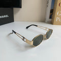 Chanel Metal Fashion Silver Lens Sunglasses for Men & Women - 398485