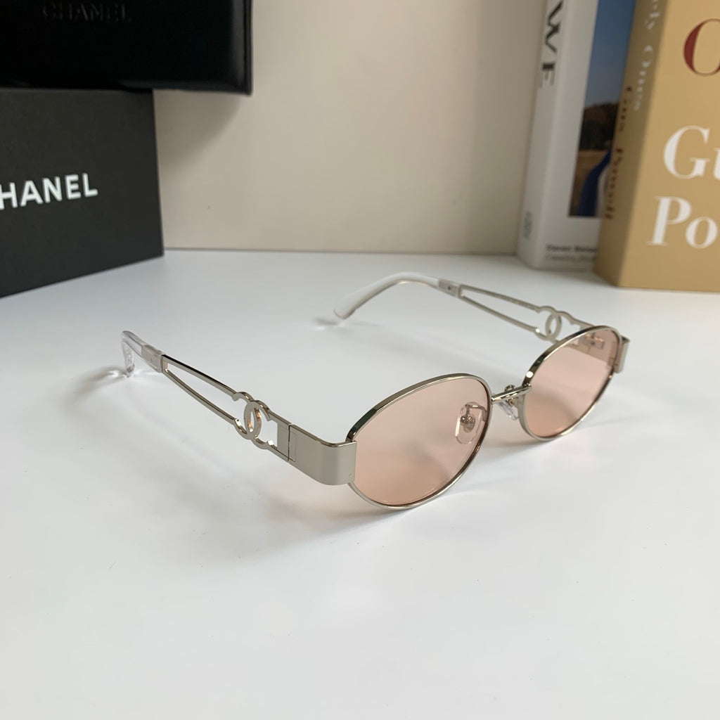 Chanel Metal Fashion Silver Lens Sunglasses for Men & Women - 398486