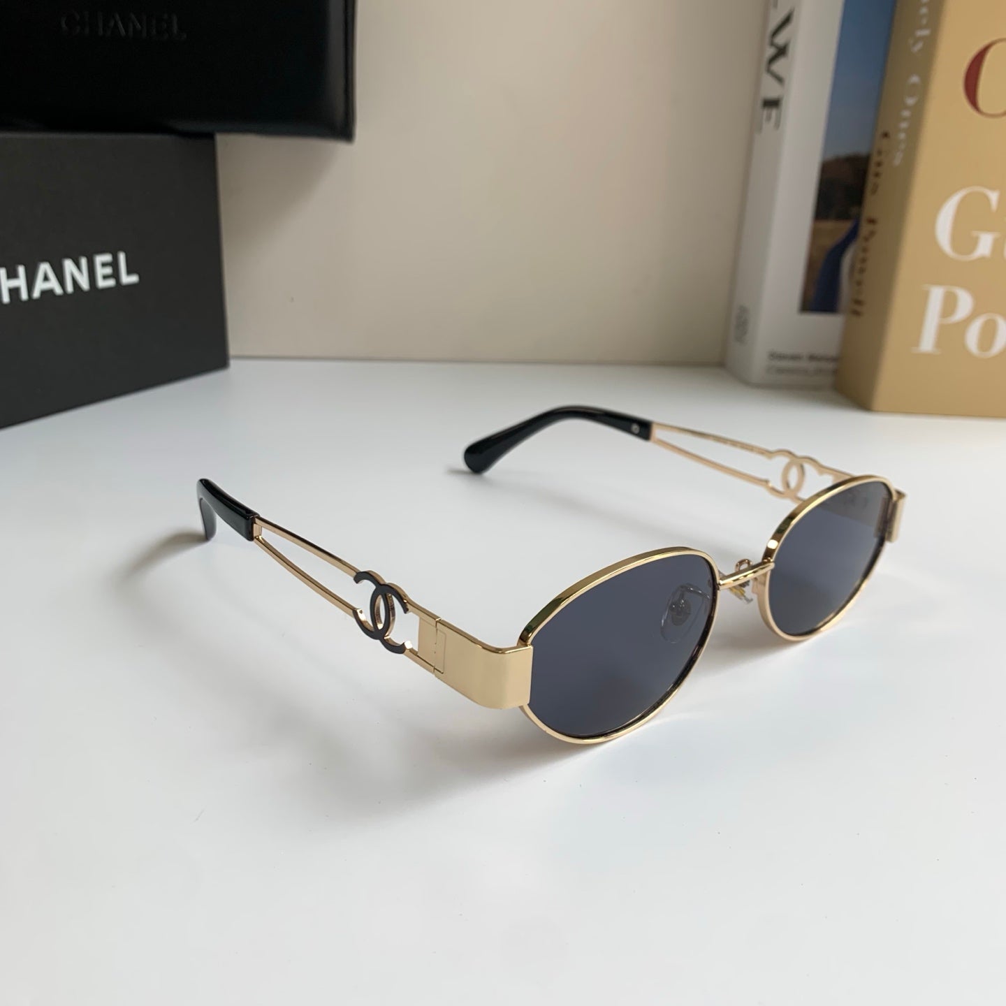 Chanel Metal Fashion Silver Lens Sunglasses for Men & Women - 398487