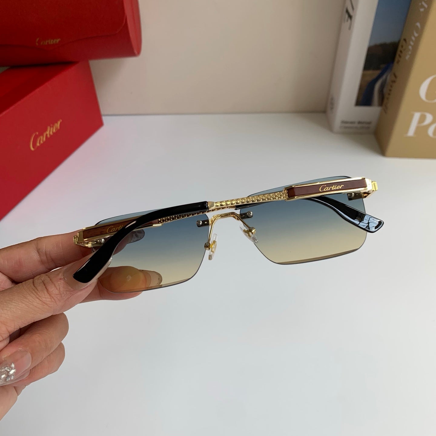 Cartier Square Silver Lens Sunglasses for Men & Women - 487213 - detail image 6