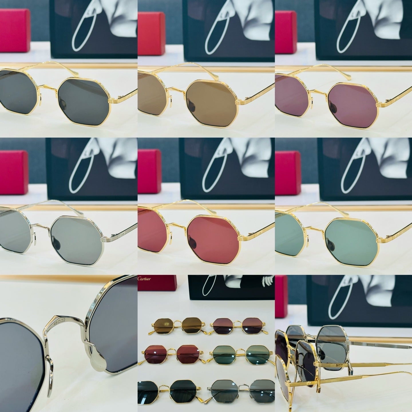 Cartier CT0627S Fashion Gold Lens Sunglasses for Men & Women - detail image 3