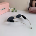 Miu Miu Metal Fashion Silver Lens Sunglasses for Men & Women - 416274
