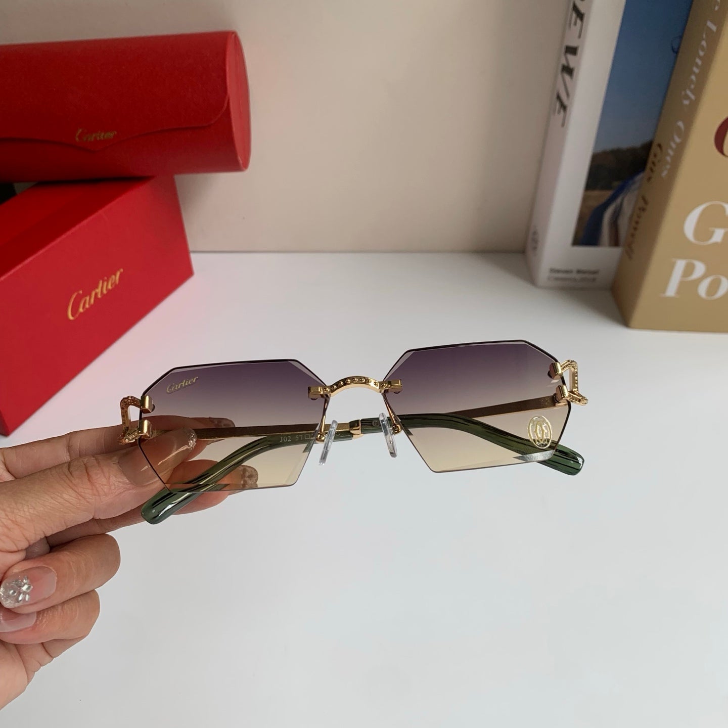 Cartier Square Silver Lens Sunglasses for Men & Women - 415982 - detail image 4