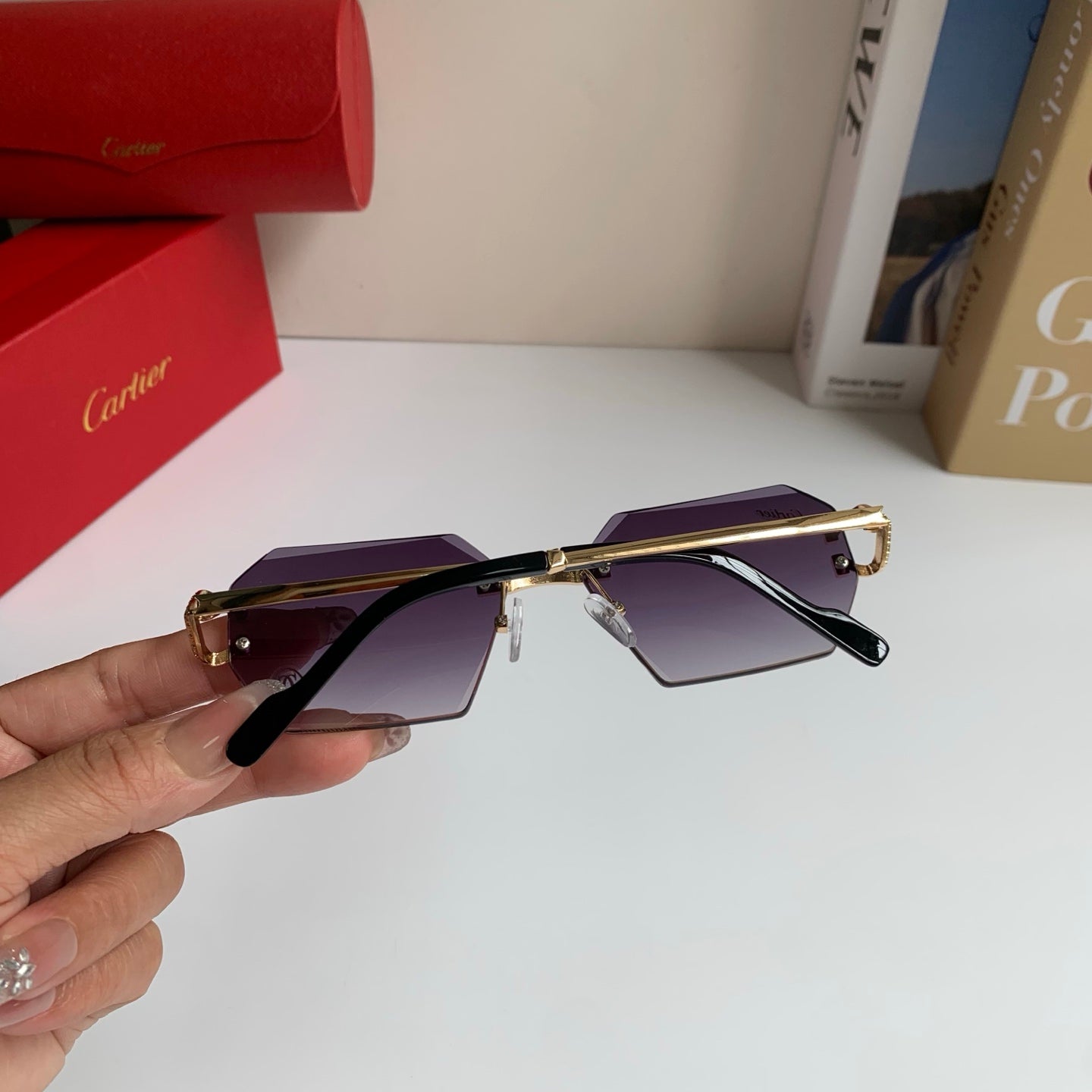 Cartier Square Silver Lens Sunglasses for Men & Women - 415983 - detail image 6