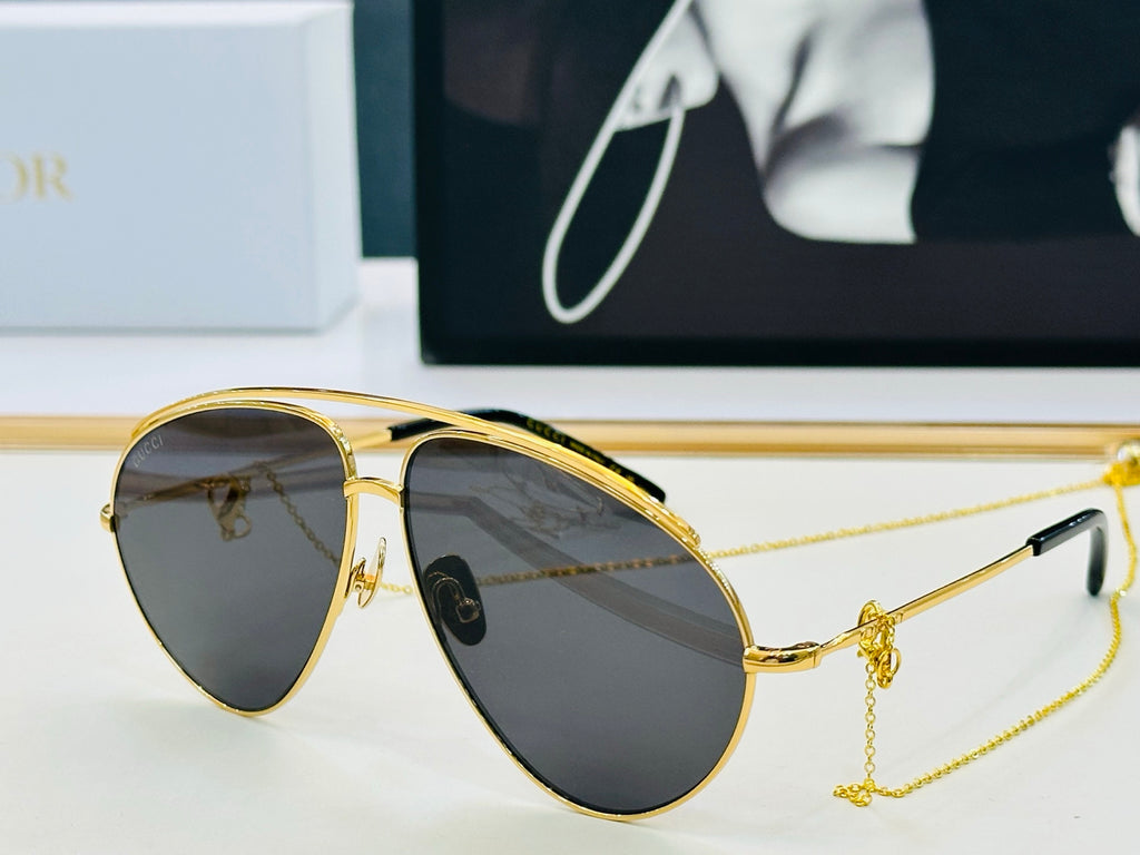 Gucci GG1654S Fashion Gold Lens Sunglasses for Men & Women