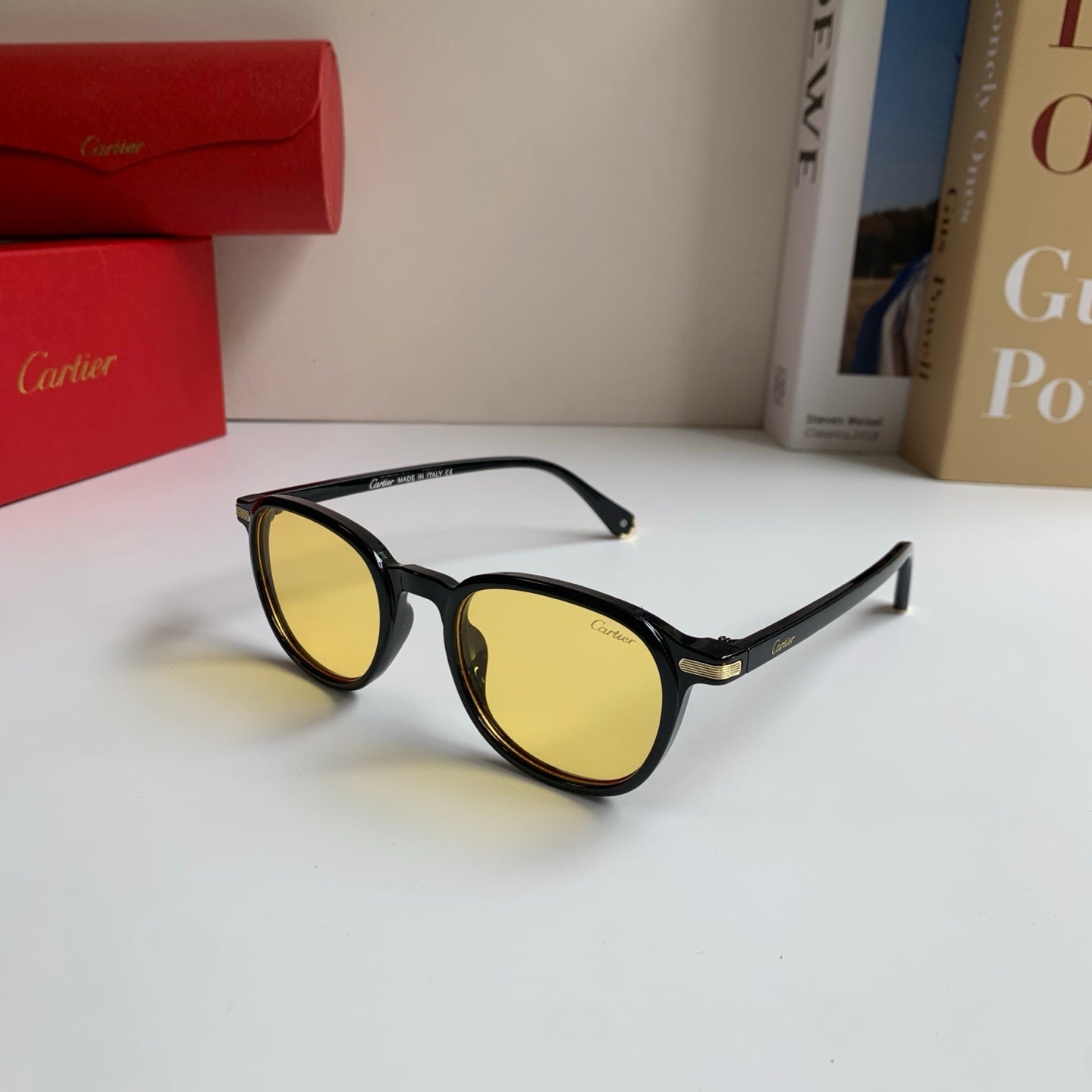 Cartier Square Gold Lens Sunglasses for Men & Women - 415819 - detail image 2