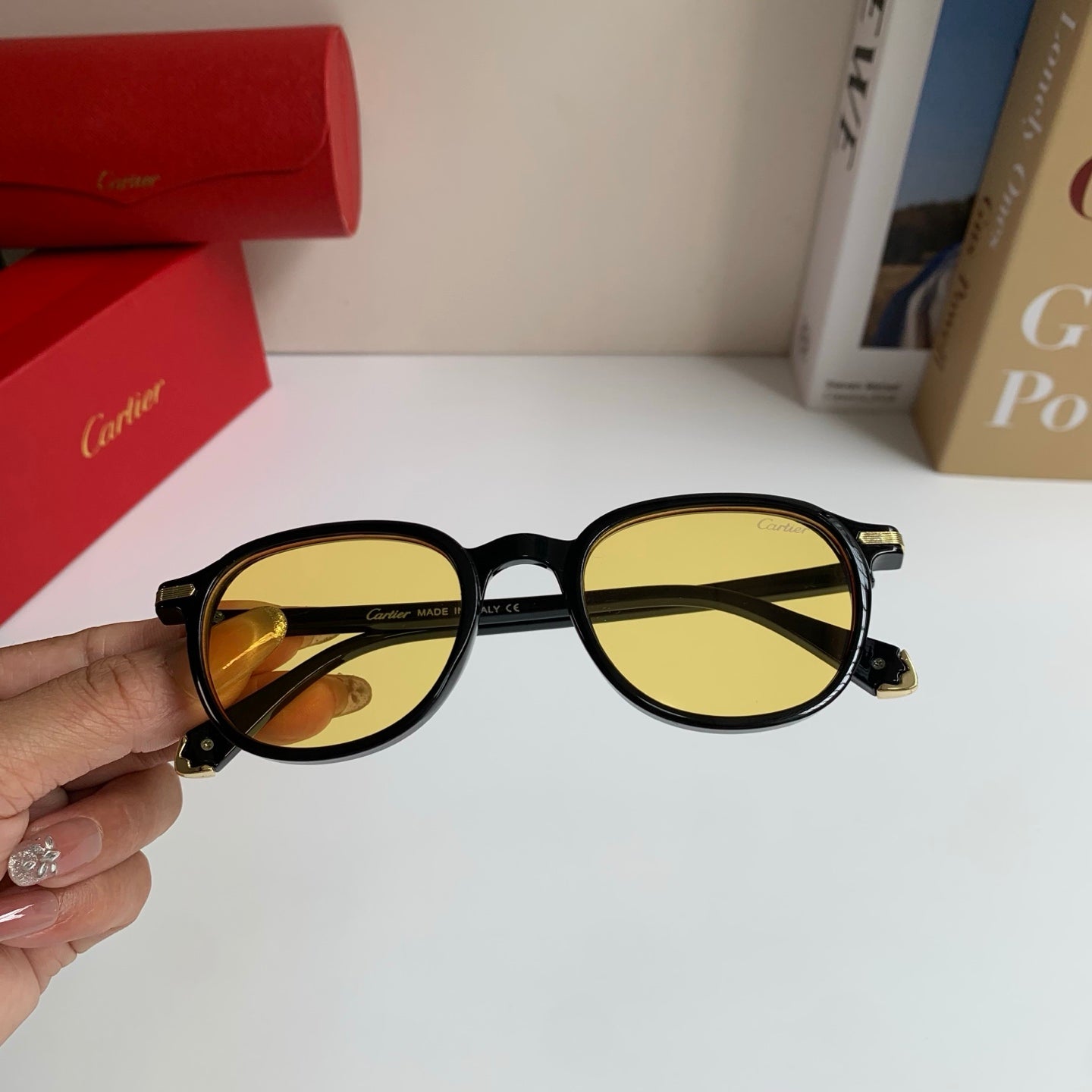 Cartier Square Gold Lens Sunglasses for Men & Women - 415819 - detail image 4