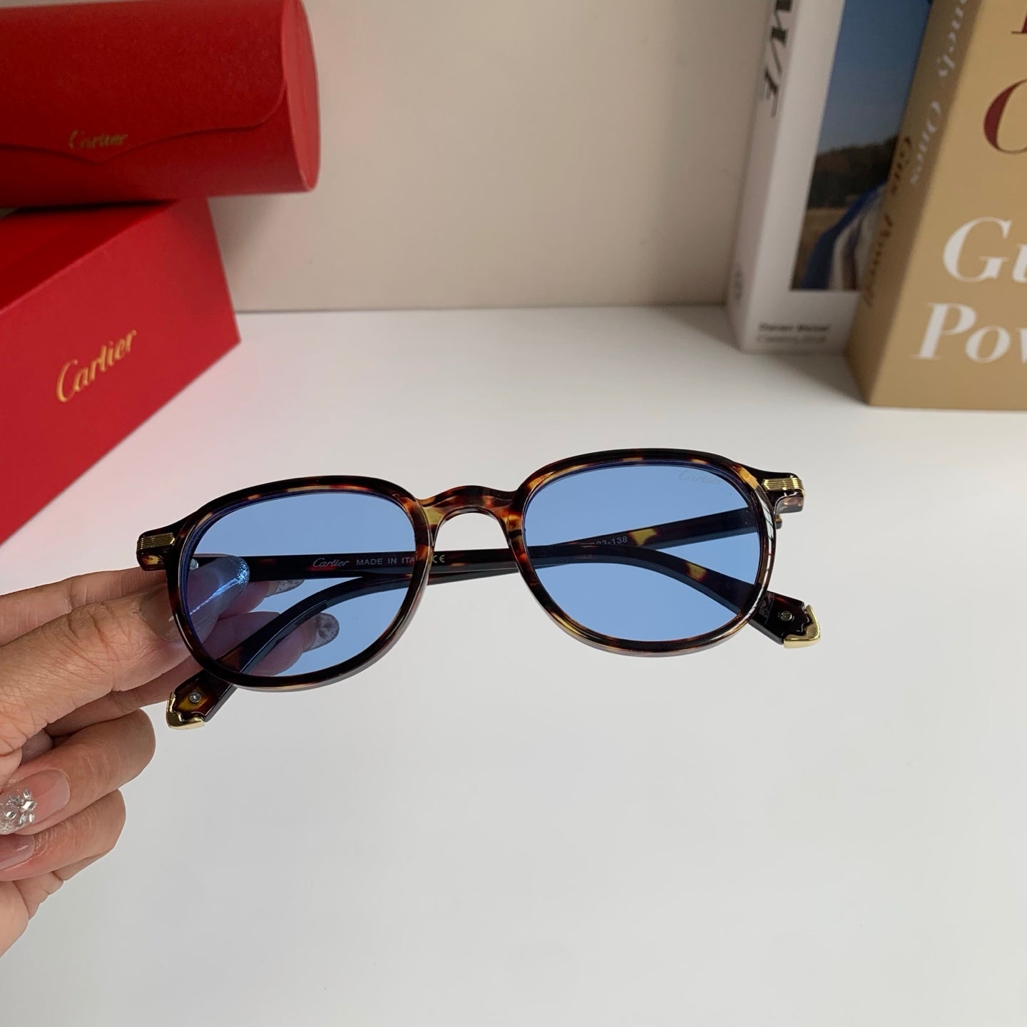 Cartier Square Blue Lens Sunglasses for Men & Women - 415823 - detail image 4